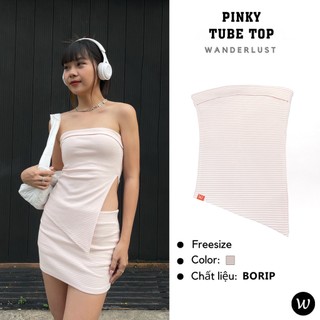 Áo ống dài xẻ tà Pinky Longline TubeTop