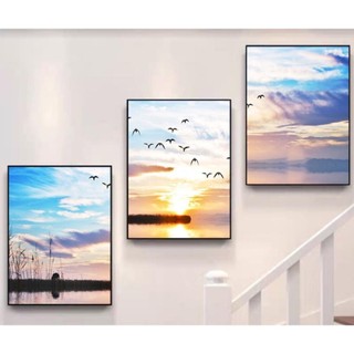 Tranh trang trí ở đầu cầu thang, tranh treo ba liên hành lang, tranh tường lối đi huyền quan phòng khách