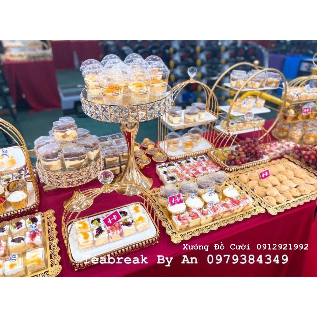 🍰 Khay Kệ Lồng Chim Đựng Bánh Kẹo, Hoa Quả Trang Trí Tiệc Sinh Nhật, Teabreak, Buffet, Gia Tiên  🍰