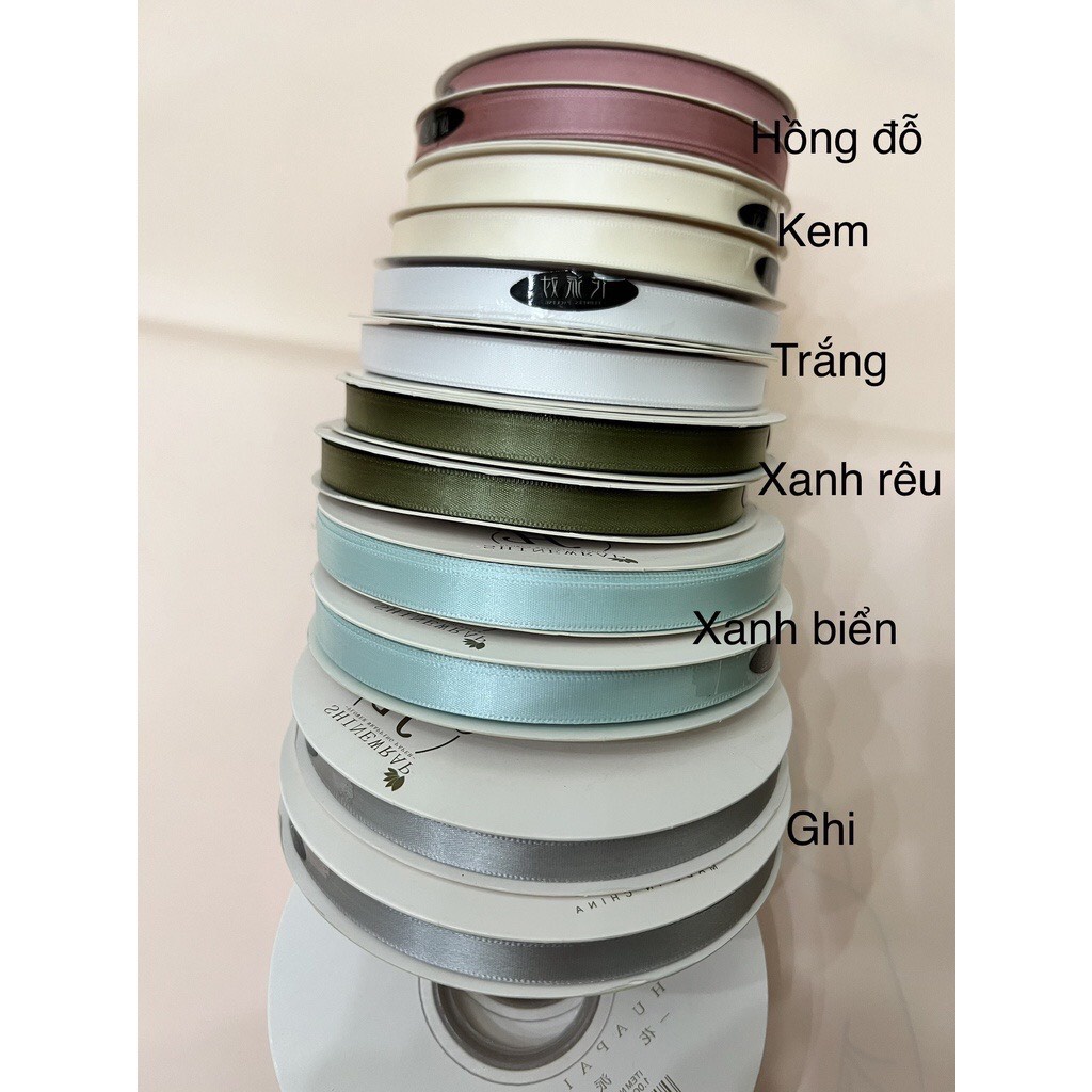 - Ruy Băng Lụa bản 1cm-Loại Đẹp