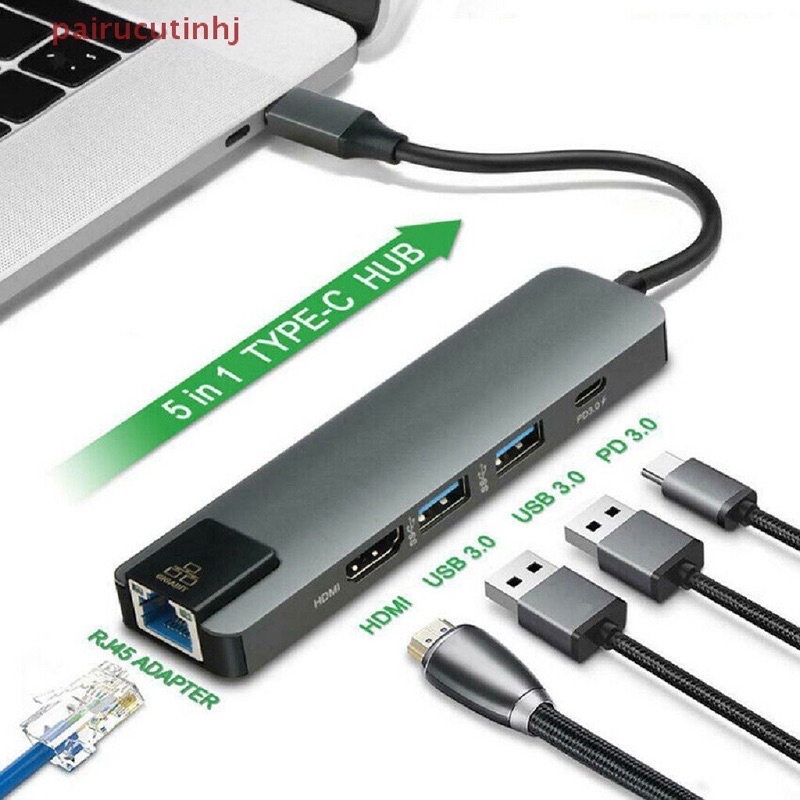 Bộ Hub chuyển đổi Type C to LAN , HDMI , USB ,Type C cho Máy Tính laptop,điện thoại dùng trong trình chiếu