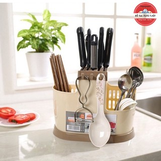 Ống đũa homestar, hộp đựng đũa thìa dao kéo nhựa 3 ngăn tiện lợi - hàng mới