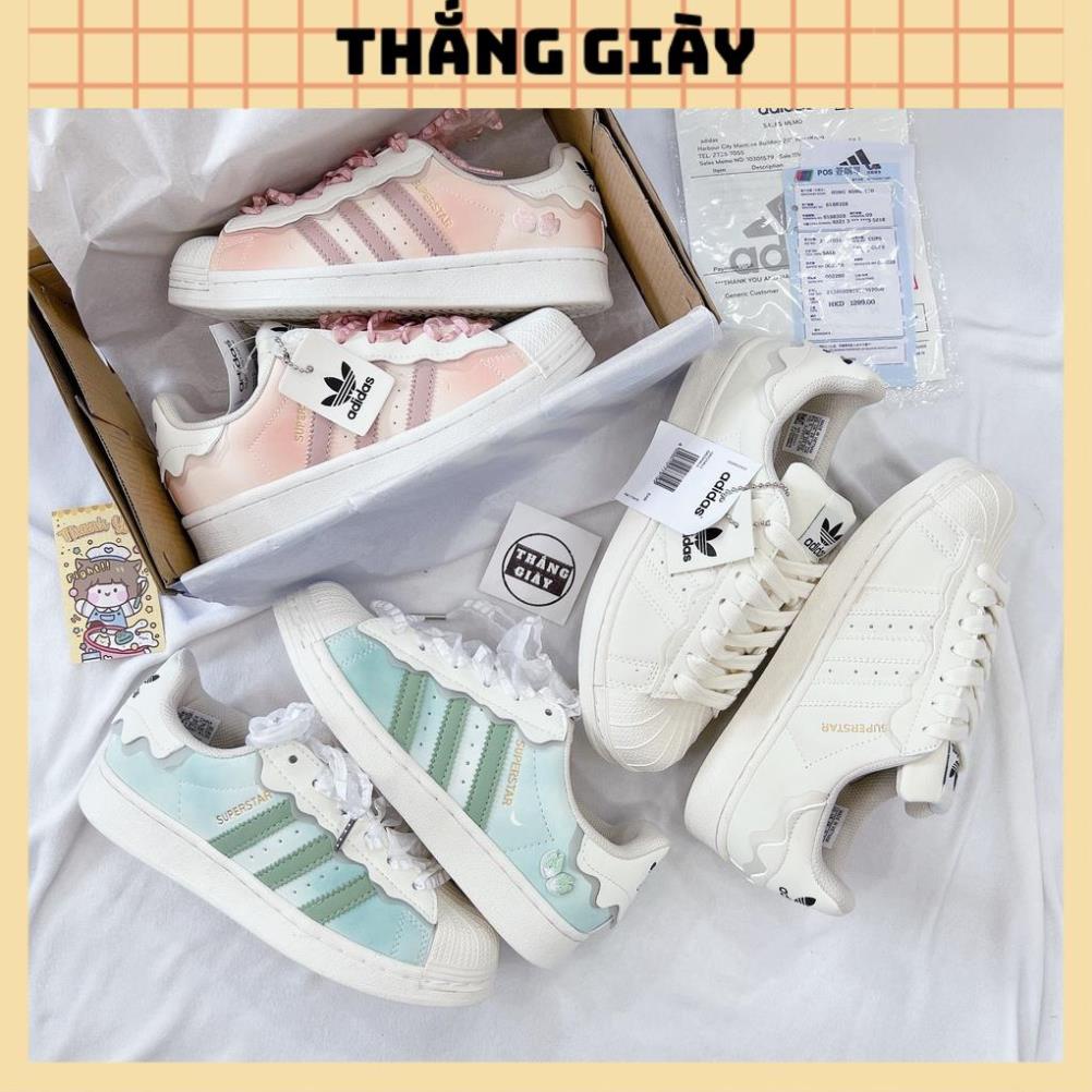 Giày Thể Thao Nữ Ngô Thắng Super Star Capuchino Kem Chảy