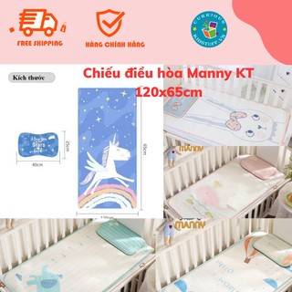 Chiếu điều hoà/ chiếu lụa Manny cao cấp mềm mịn cho bé kèm gối thảo dược