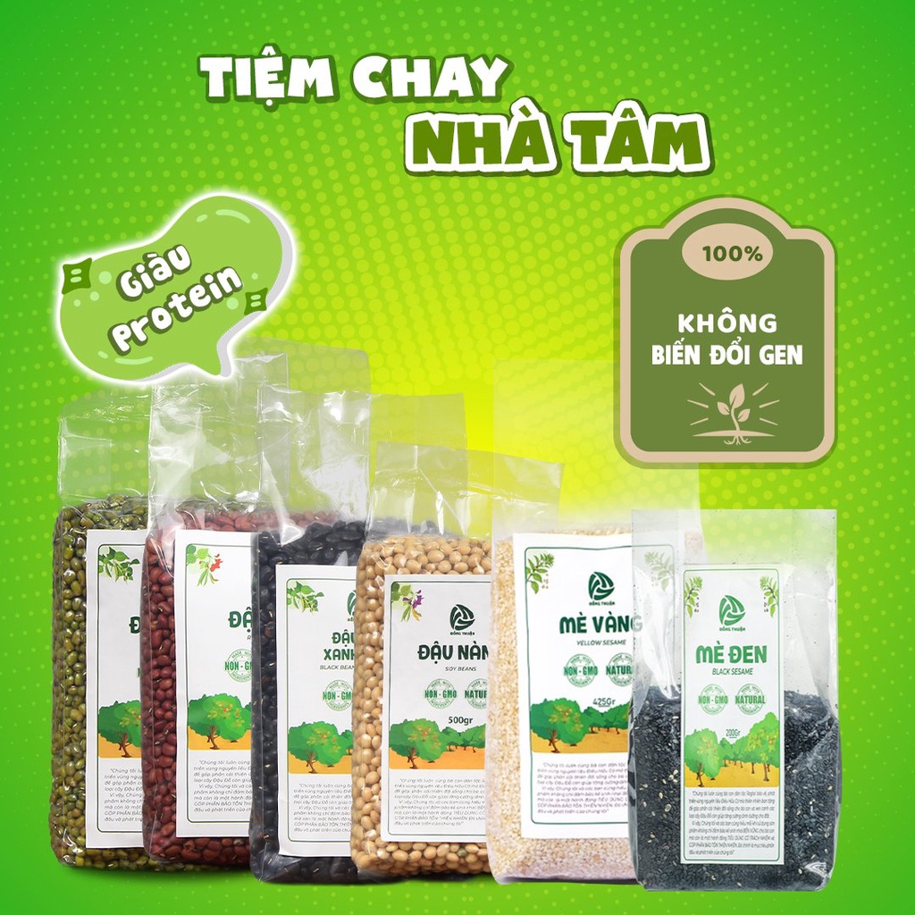 Hạt hữu cơ, không biến đổi gen HTX Đồng Thuận Đậu nành, mè đen, mè trắng