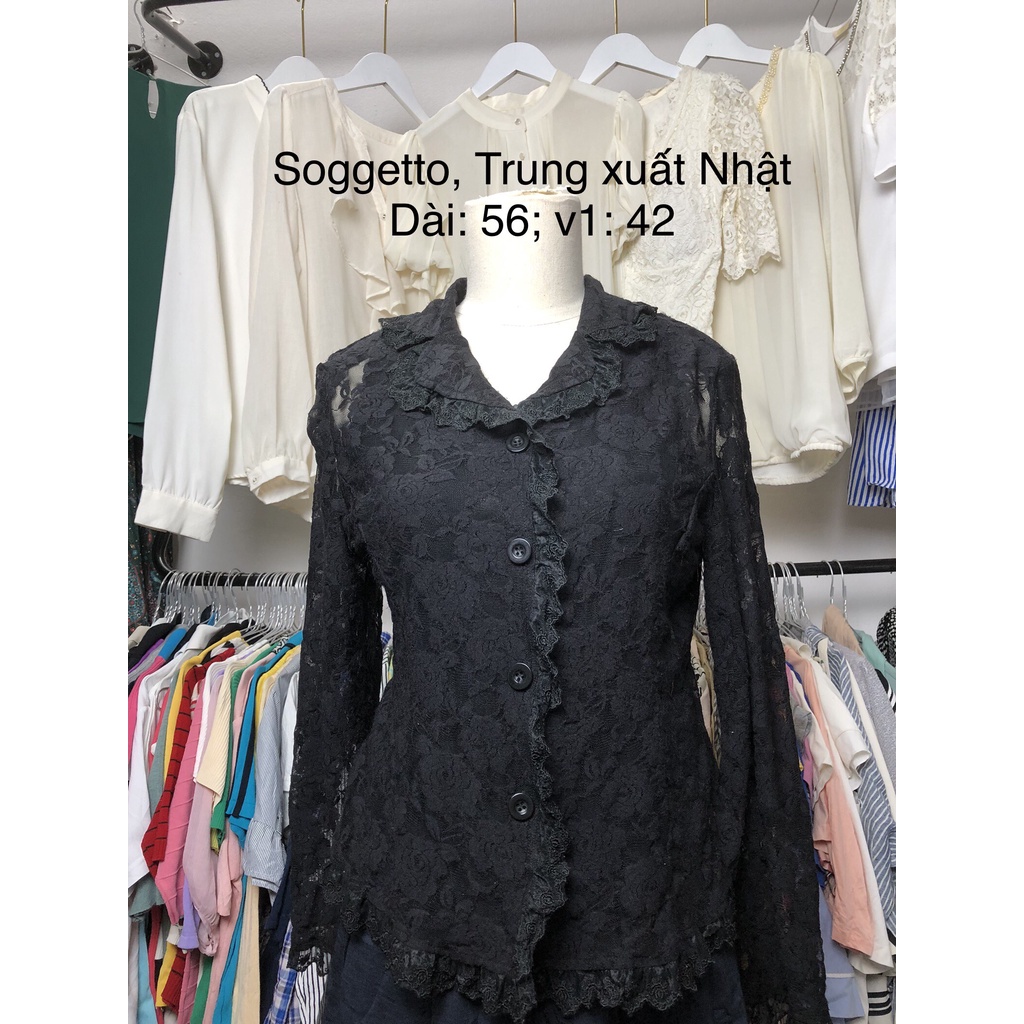 Áo sơ mi si tuyển 2hand ren đen