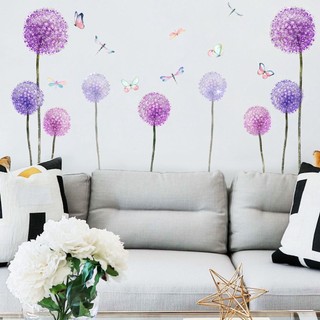 Decal dán tường hoa bồ công anh tím ZSZ1030 trang trí phòng