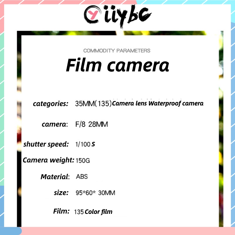 Máy Ảnh Phim Hoạt Hình 135 Phim Không Thấm Nước Dễ Sử Dụng Chất Lượng Cao 35MM Quà Tặng Cho Bạn Gái