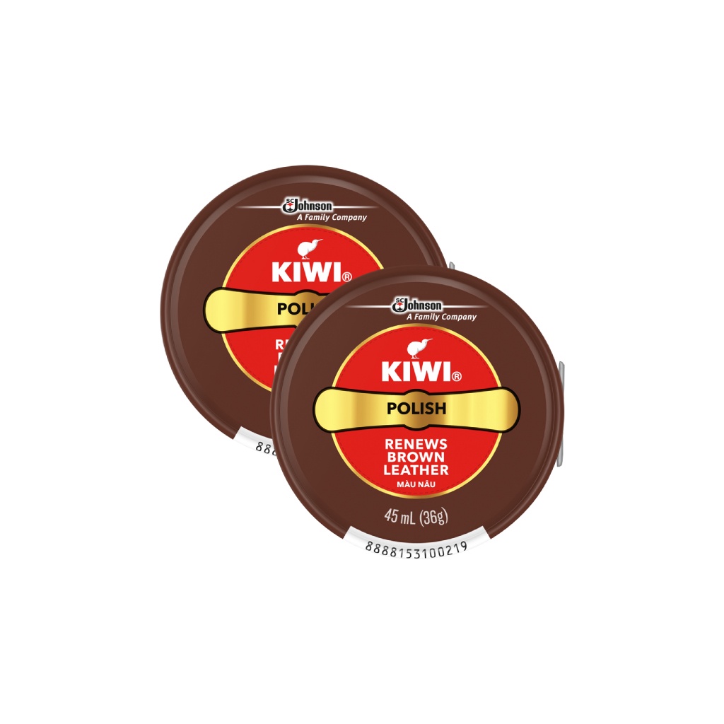 Combo 2 Xi đánh giày Kiwi  Màu Nâu 45ml/sáp