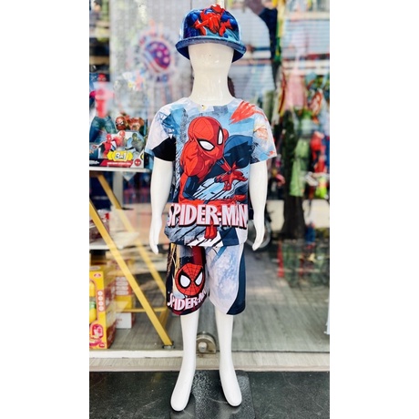 Bộ thun lạnh Spiderman ko kèm mũ