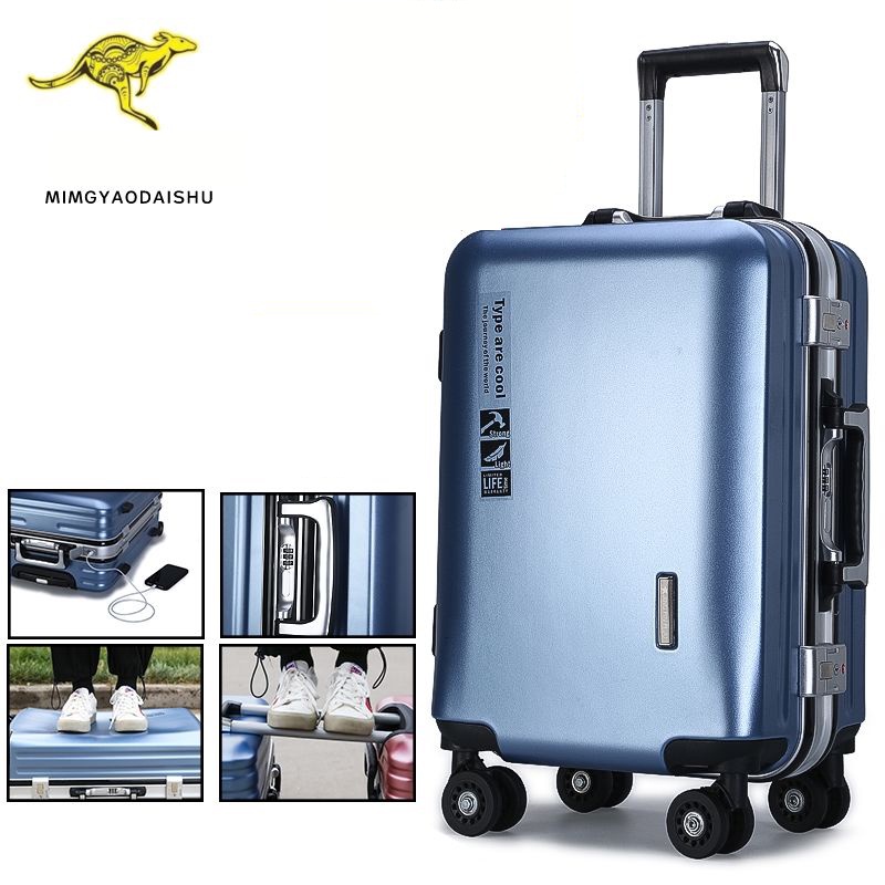 Vali đòn bẩy, vali khung nhôm, vali mật khẩu, bánh xe 20 inch đi công tác kinh doanh đi kèm với khóa mật khẩu