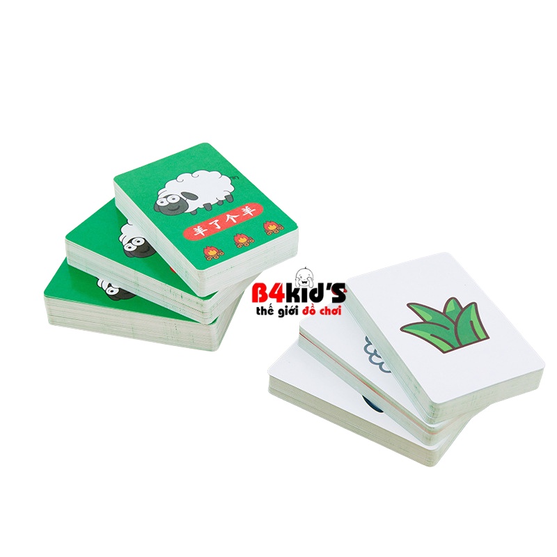 Trò chơi nuôi cừu bông 480 thẻ bài giấy hộp inox vui nhộn B4KIDS