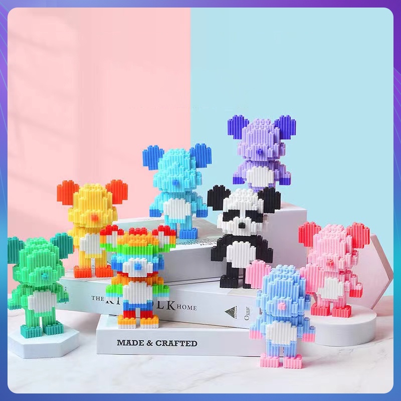 🎇Bearbrick con gấu🎇Đồ chơi trẻ em Các hạt nhỏ ghép nối các khối xây dựng con gấu bạo lực nhỏ bé Lắp Ráp Mô Hình Sỉ