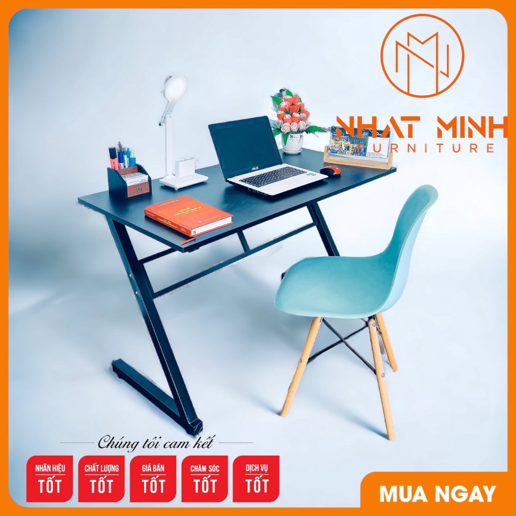 Bàn Làm Việc, Bàn Học Chữ Z Mặt Gỗ MDF Cao Cấp Chân Sắt Sơn Tĩnh Điện Thiết Kế Sang Trọng Hiện Đại Dễ Dàng Lắp Ráp