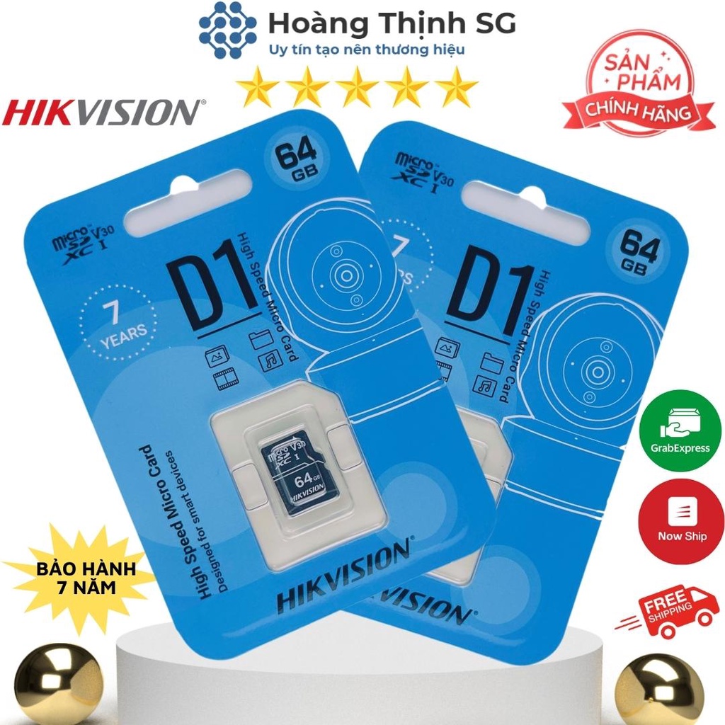 Thẻ nhớ 64GB 32GB microSD Hikvision D1, thẻ nhớ 64GB microSD cho camera - Hàng chính hãng | BigBuy360 - bigbuy360.vn