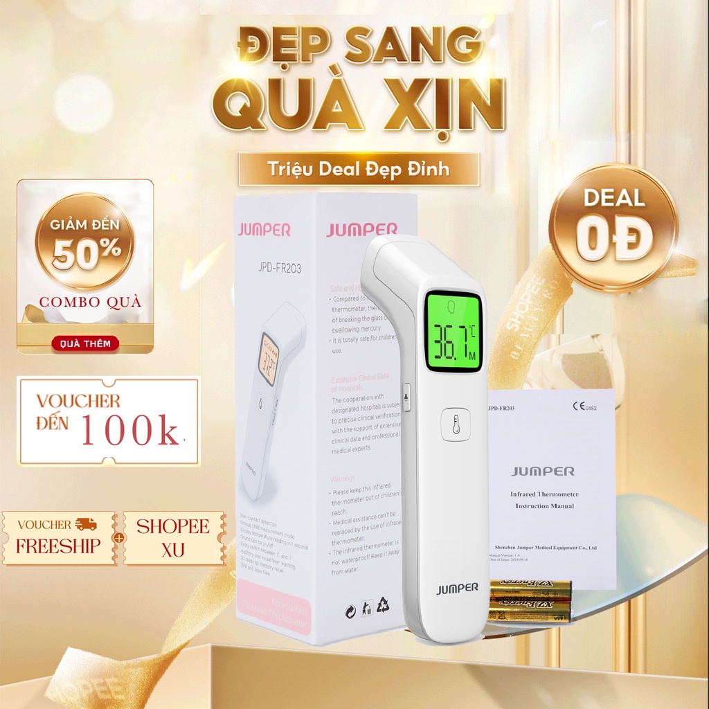 Nhiệt kế hồng ngoại không tiếp xúc Jumper FR203, Nhiệt kế điện tử microlife