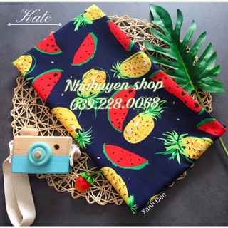 (hàng có sẵn - kho HCM) bộ đi biển mẫu dưa dứa trái cây nam nữ, gia đình - bộ đi biển kate thái 1 - bộ trái cây gia đình