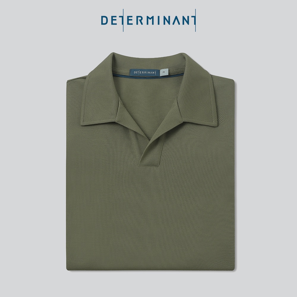 Áo thun nam Polo Cotton kháng khuẩn ngăn mùi thương hiệu Determinant - màu Xanh Olive cổ không phối nút [P04]