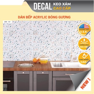 Giấy Decal dán bếp KEO XÁM chuyên dụng đá hoa cương bóng gương chịu nhiệt tốt,chống dầu mỡ kích thước 120x60cm,DDB-107