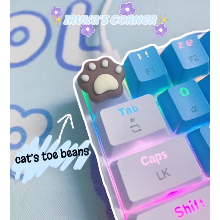 Nút bàn phím cơ ABS doubleshot dấu chân mèo decor xinh xắn🐾🐾