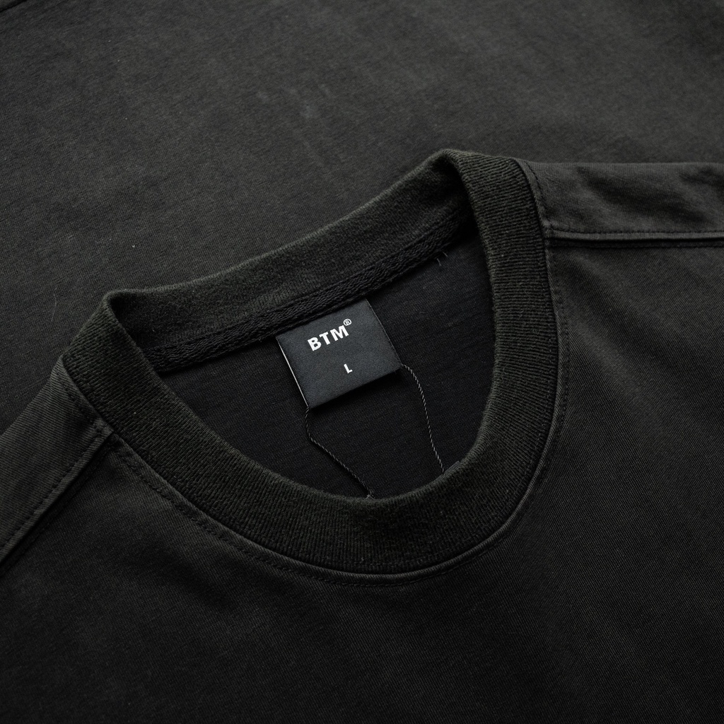 Áo thun thời trang nam, áo phông nam tay lỡ wash màu bụi cá, chất cotton dày mịn