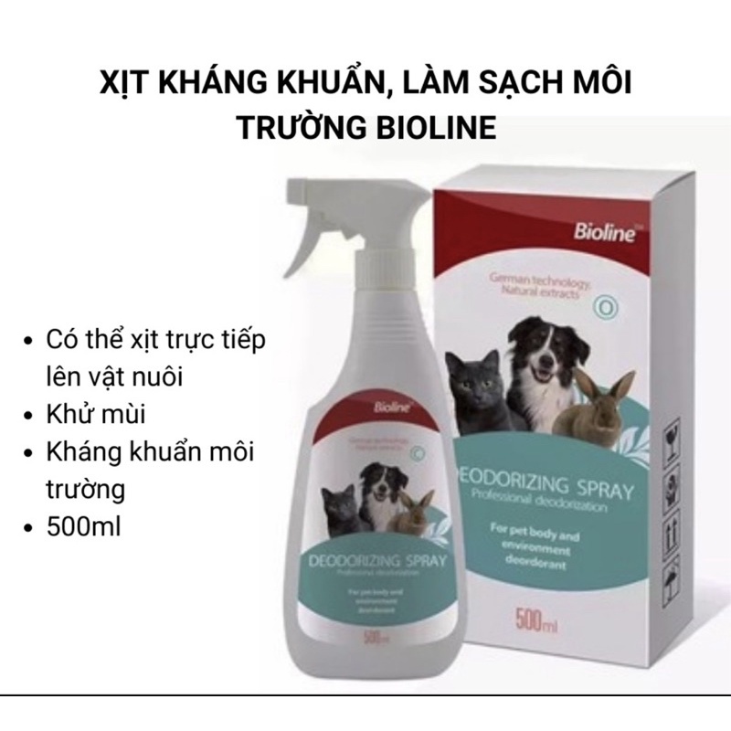Xịt kháng khuẩn ,làm sạch môi trường bioline
