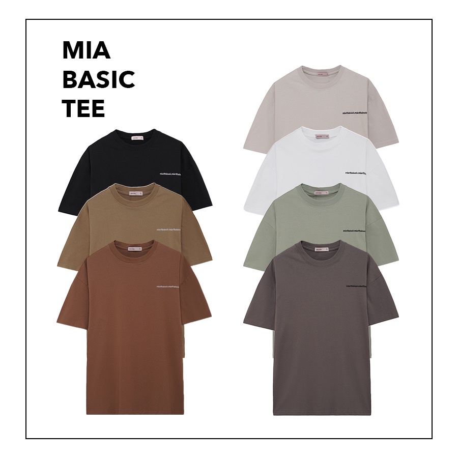 Áo thun cộc tay cổ tròn thêu chữ dáng freesize Mia Ritta Basic Tee A2123