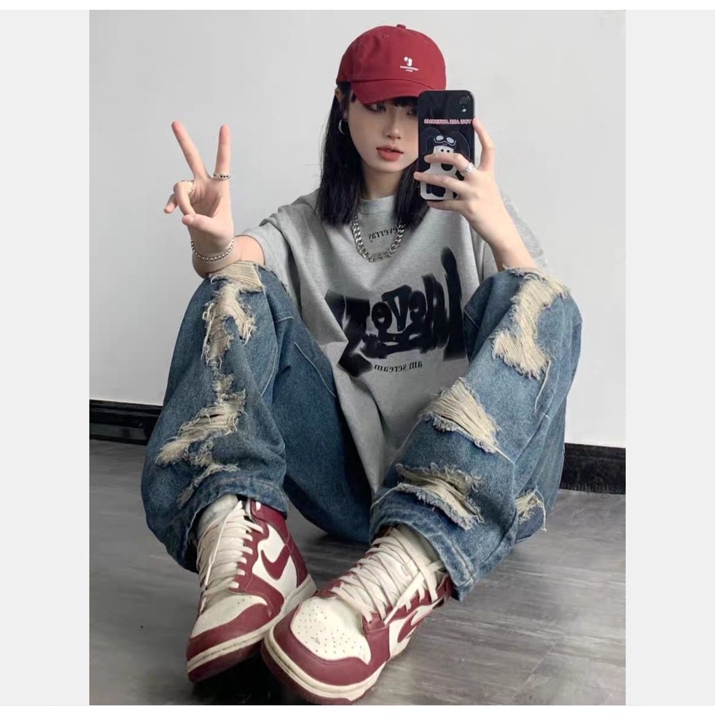 Áo thun, phông nam hàn quốc cao cấp dáng rộng tay lỡ t-shirt delivery màu xám