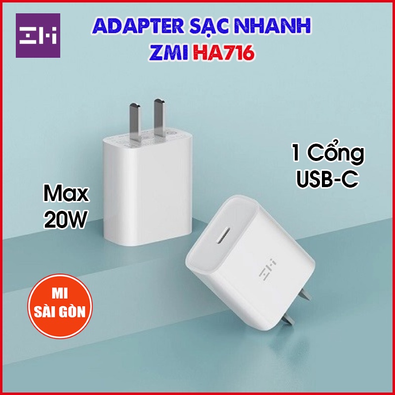 [Hỏa Tốc HCM] Củ sạc nhanh PD 20W ZMI HA716.