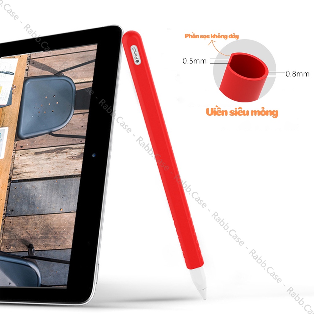 Ốp Silicon dành cho Apple Pencil 2 - Case Apple Pencil 2 và P10 Pencil, bảo vệ bút cảm ứng, hỗ trợ sạc không dây
