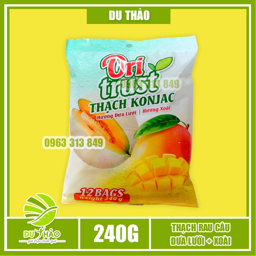 Thạch Trái Cây Bến Tre, thạch rau câu dẻo Ori Trust 240gr, thạch dai giòn vị chua ngọt thơm lừng, đồ ăn vặt Việt Nam