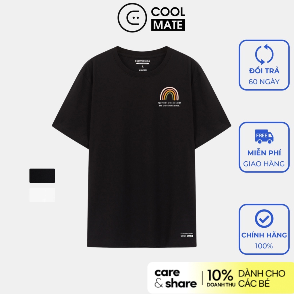 Smile Store - Áo thun nam Care & Share cotton compact in Cầu Vồng - thương hiệu Coolmate