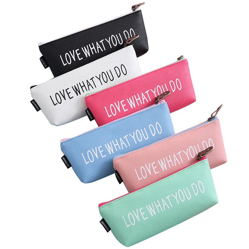 Túi đựng bút bằng DA PU hình tam giác thiết kế nhỏ nhắn màu sắc tươi tắn - NK