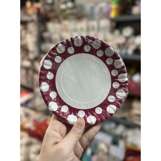 20 cái đĩa giấy mẫu chấm bi size 16cm