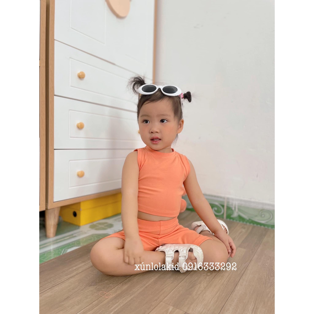 Áo crotop sát nách cho bé, chất liệu cotton 100%, mặc cùng quần legging ngố Xún lolakid