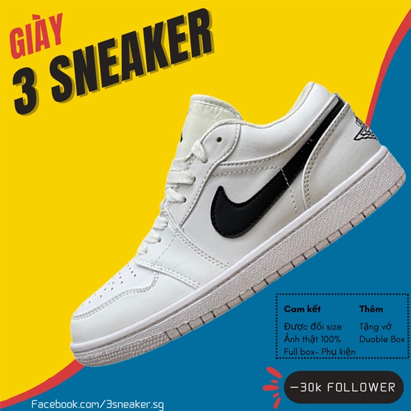 Giày Nyke Air Jordan 1 Low White Obsidian, JD1 Thấp Trắng Móc Đen Bản Đẹp , Fullbox, Full Phụ Kiện
