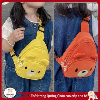 T3:D1 Ba lô đeo ngực hình gấu cá tính năng động cho bé trai và bé gái