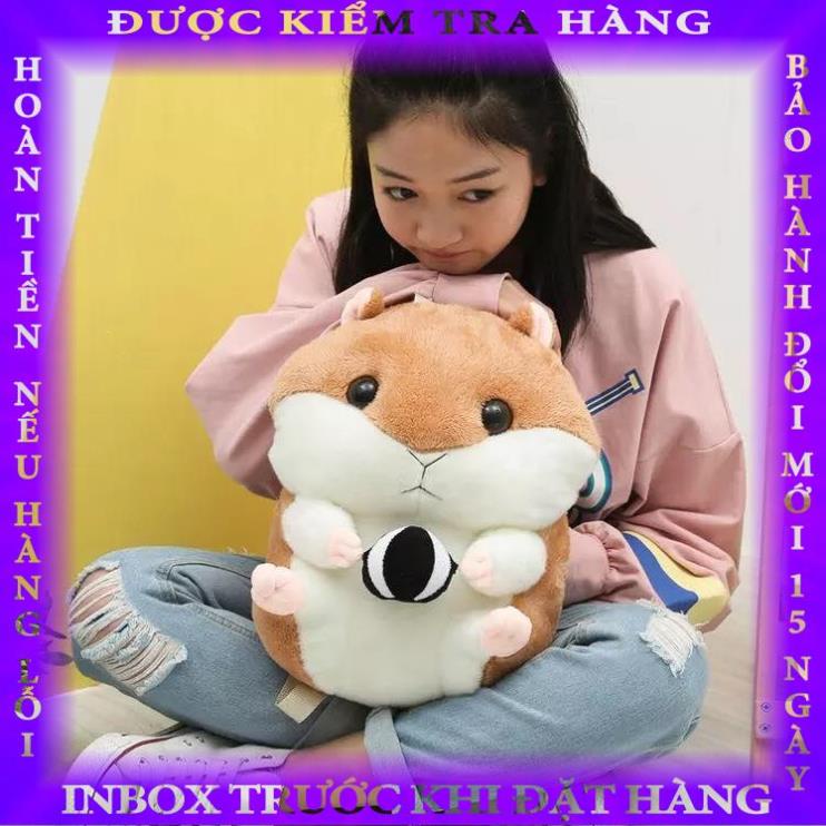 Ba lô sóc chuột Hamter phối 2 màu bông mềm mịn tudoosl