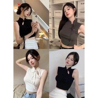 Áo croptop cổ tàu sát nách chất đẹp HP