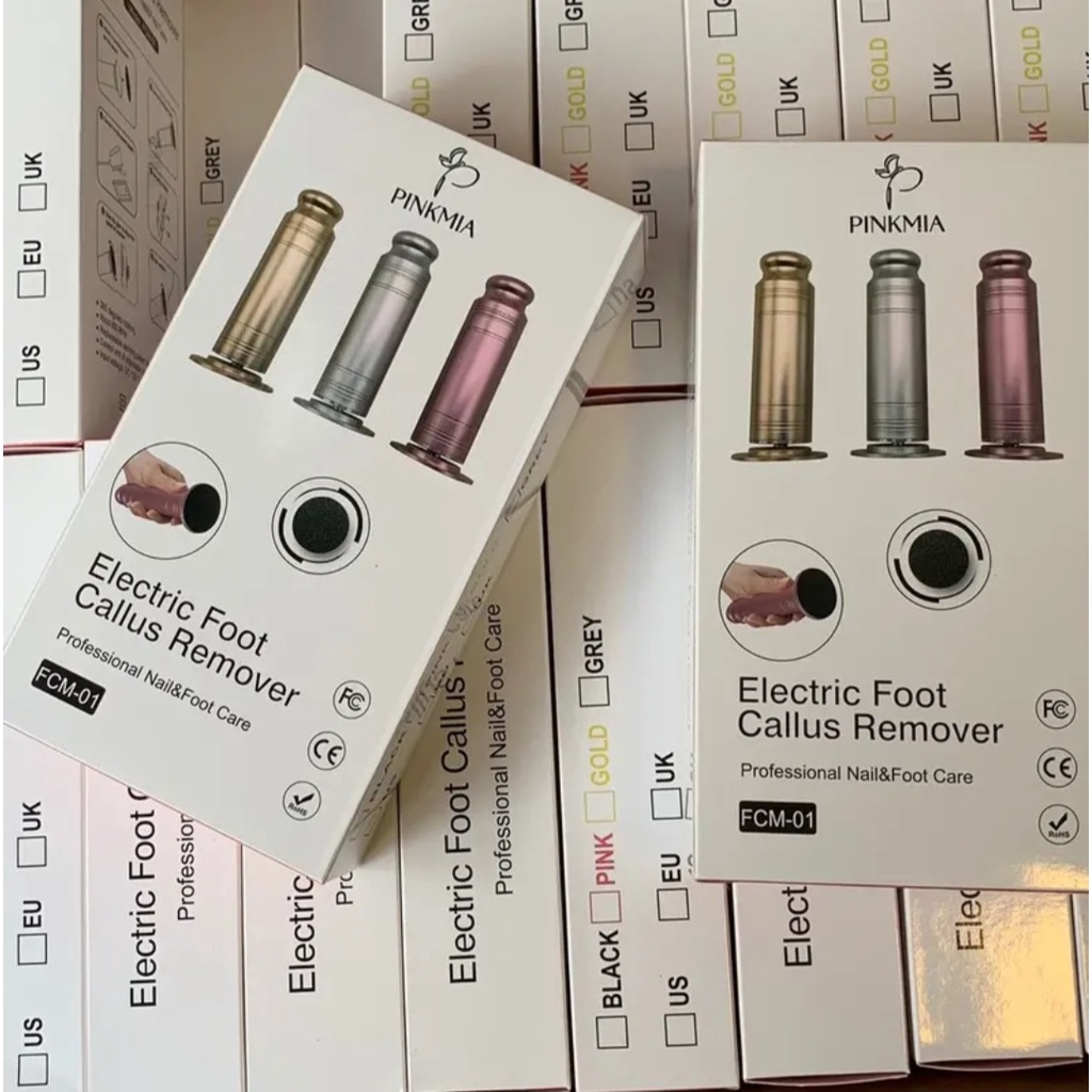 Máy Chà Gót Chân Pinkmia, Máy Tẩy Tế Bào Chết Cho Tiệm Nail, Cá Nhân Tại Nhà - Tặng Kèm 60 Miếng Chà