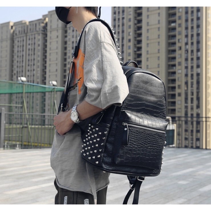 Balo da thời trang nam nữ balo da PU cao cấp chống nước cặp đi học đi chơi ulzzang balo đựng laptop 14 inh