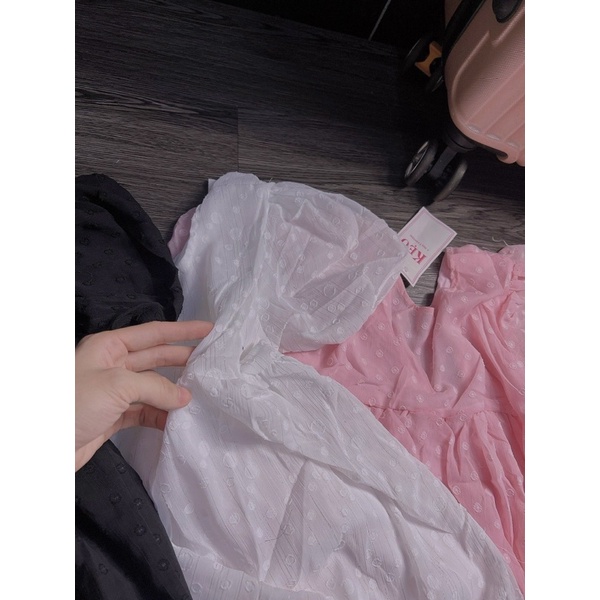 Set Bộ Áo Babidoll Voan Bi Tay Phồng + Quần Short Đùi