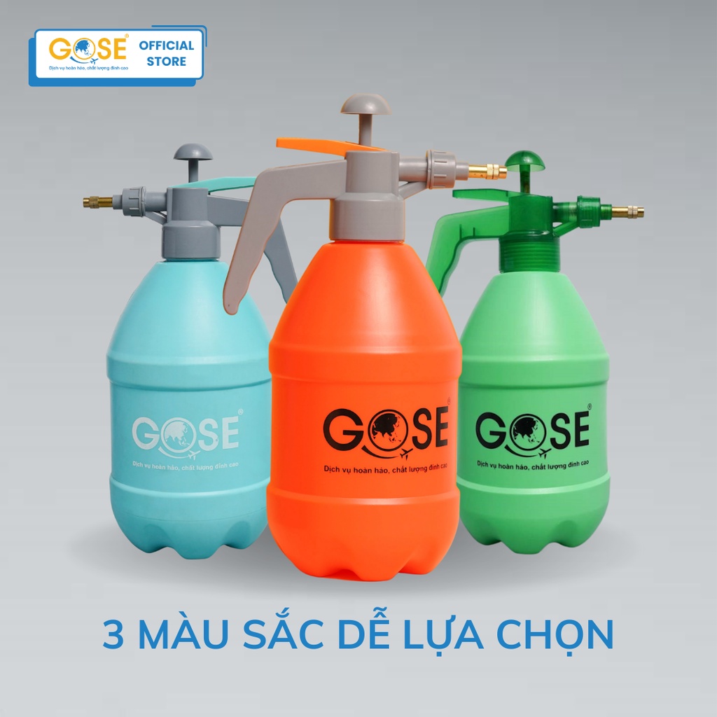 Bình tưới cây cảnh GOSE chính hãng 2L 3L vòi phun nước phun sương 2 chế độ tiện lợi