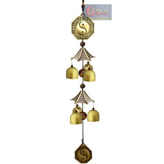 Chuông gió 2 tầng 6 quả đồng nguyên chất