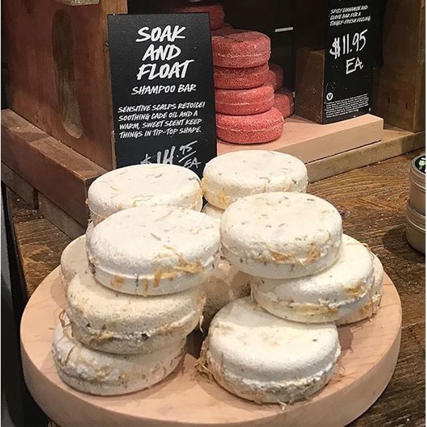 Bánh dầu gội - Soak and float  shampoo bar (tặng thêm hộp thiếc đựng)