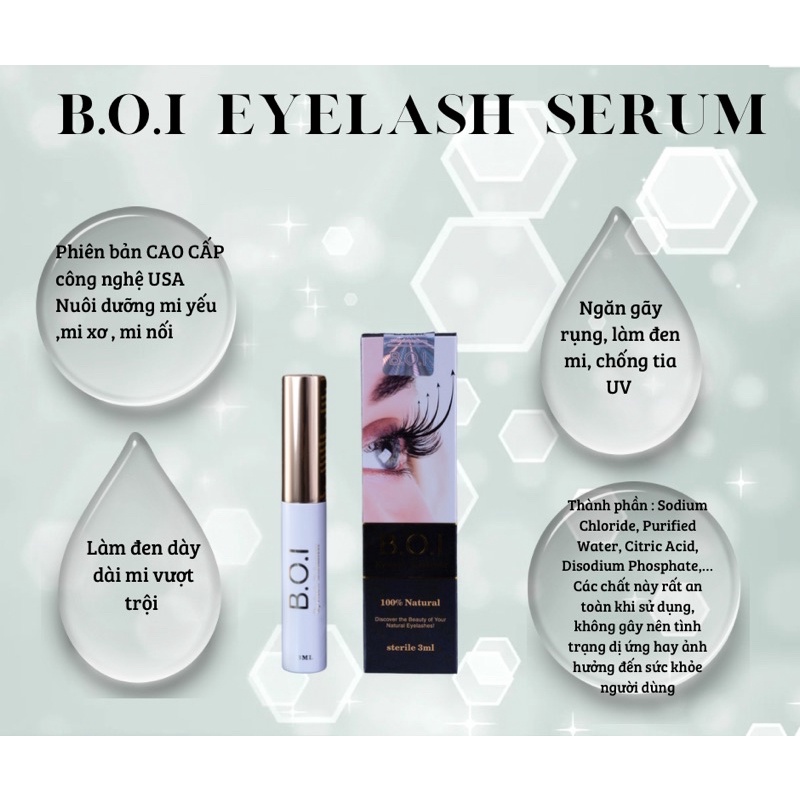 Combo dưỡng mi mày BOI  cao cấp