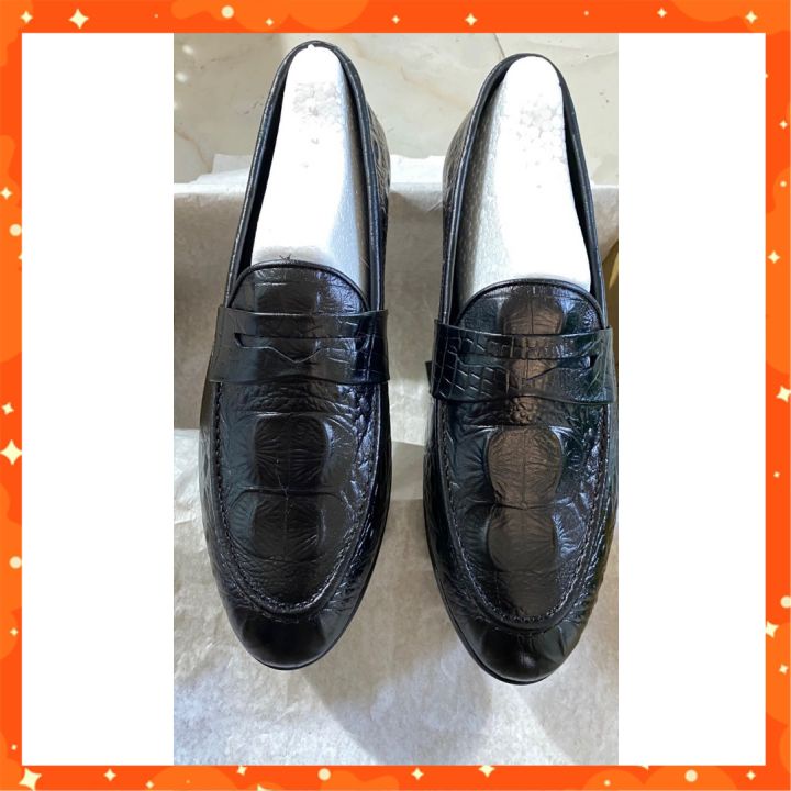 Giày Tây Lười Nam Da Bò In Vân Cá Sấu Kiểu Dáng Trẻ Trung Công Sở Phong Cách Sang Trọng, Lịch Lãm