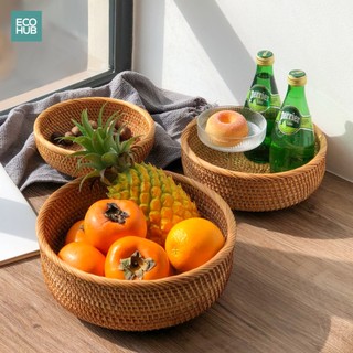 Rổ mây ECOHUB đựng đồ, decor phòng khách, đựng mứt, quả khô, vật dụng nhỏ (3 Size)