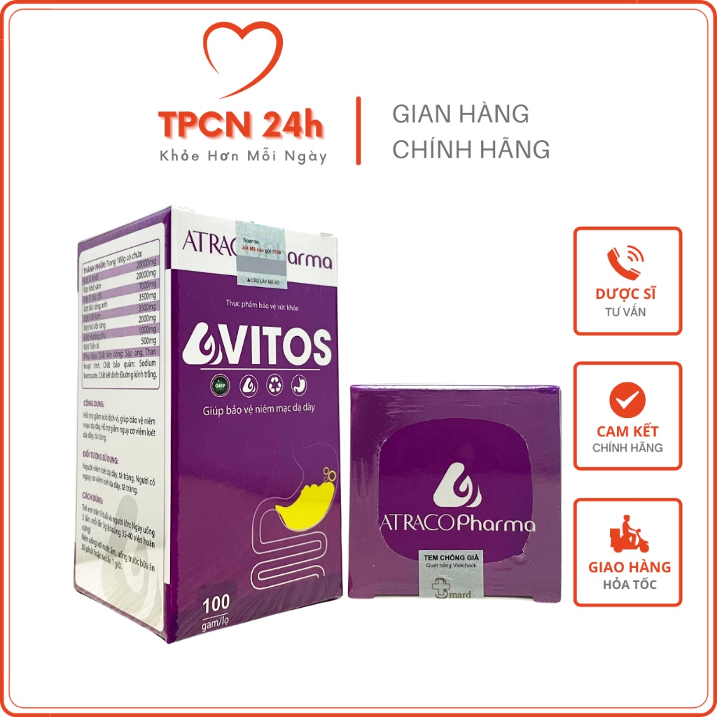 Vitos Mẫu mới - Dạ Dày Vitos Chính Hãng - Trào Ngược, Viêm Loét Dạ Dày