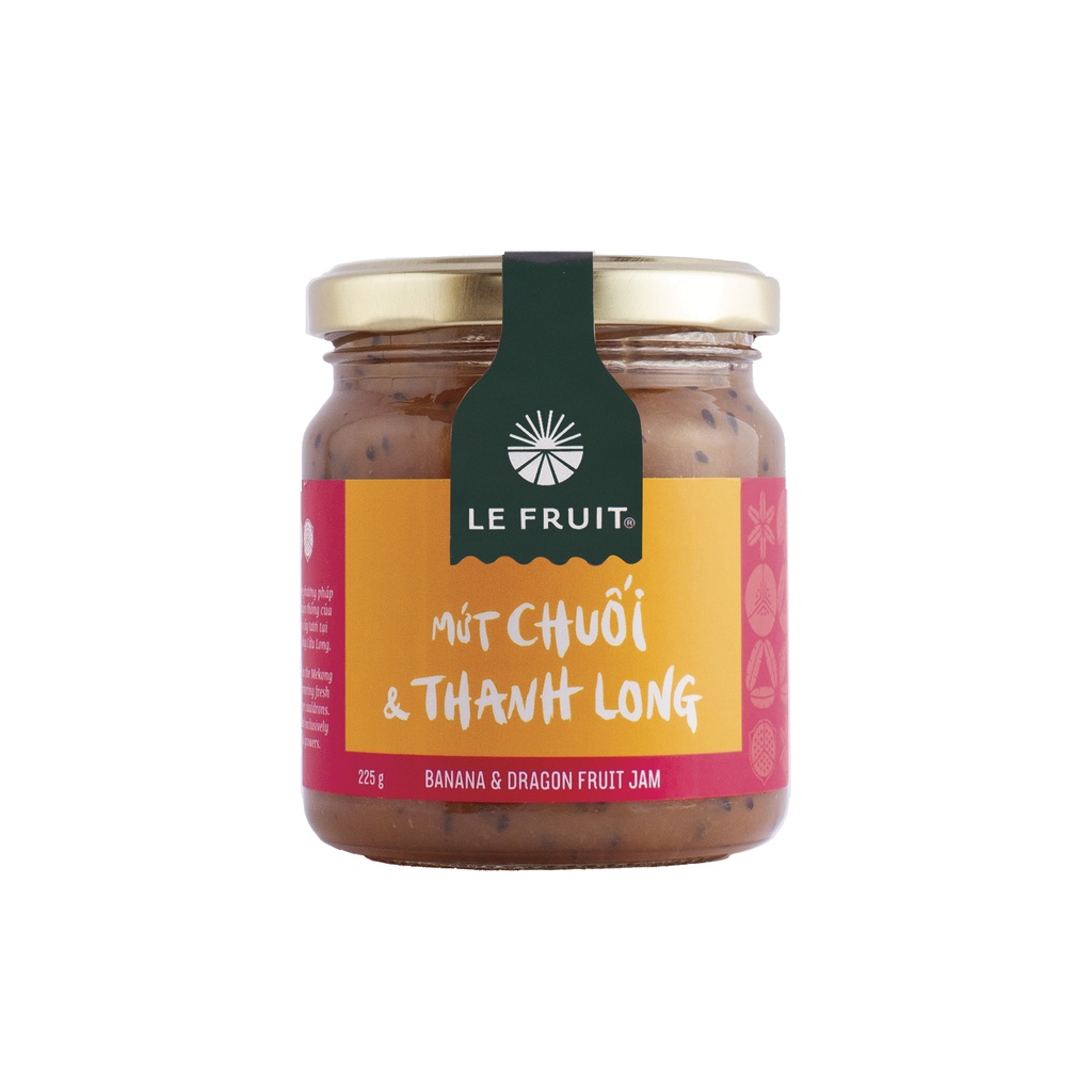 Mứt chuối-thanh long (Banana-Dragon Fruit jam) -225gr